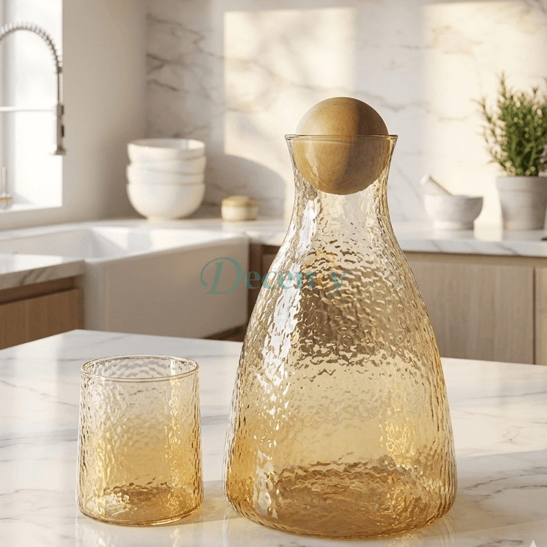 Amber Luxe 7-Piece Whiskey Decanter Gift Set