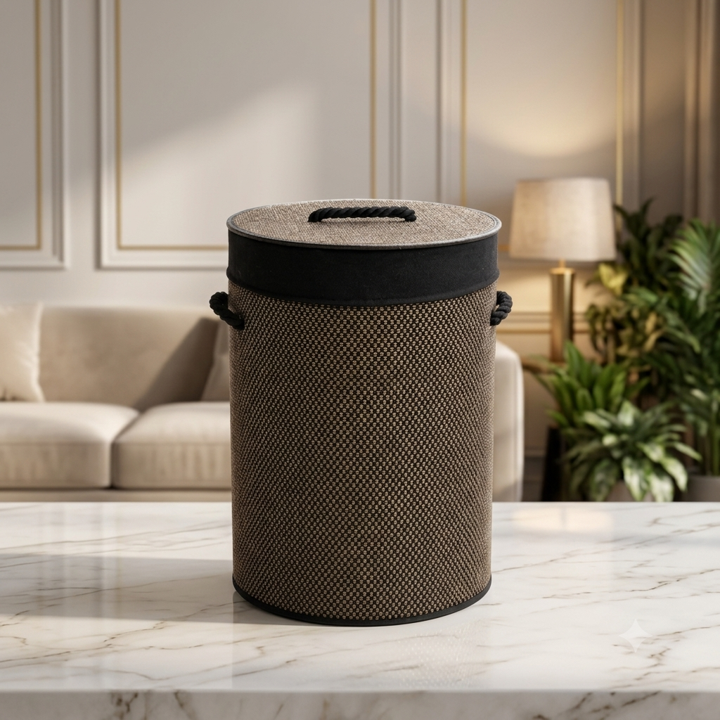 Premium Bamboo Laundry Basket with Lid & Handles