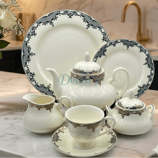 24 PCS Tea Set with Elegant -Cups, Saucers & Serving Accessories ( 3 )