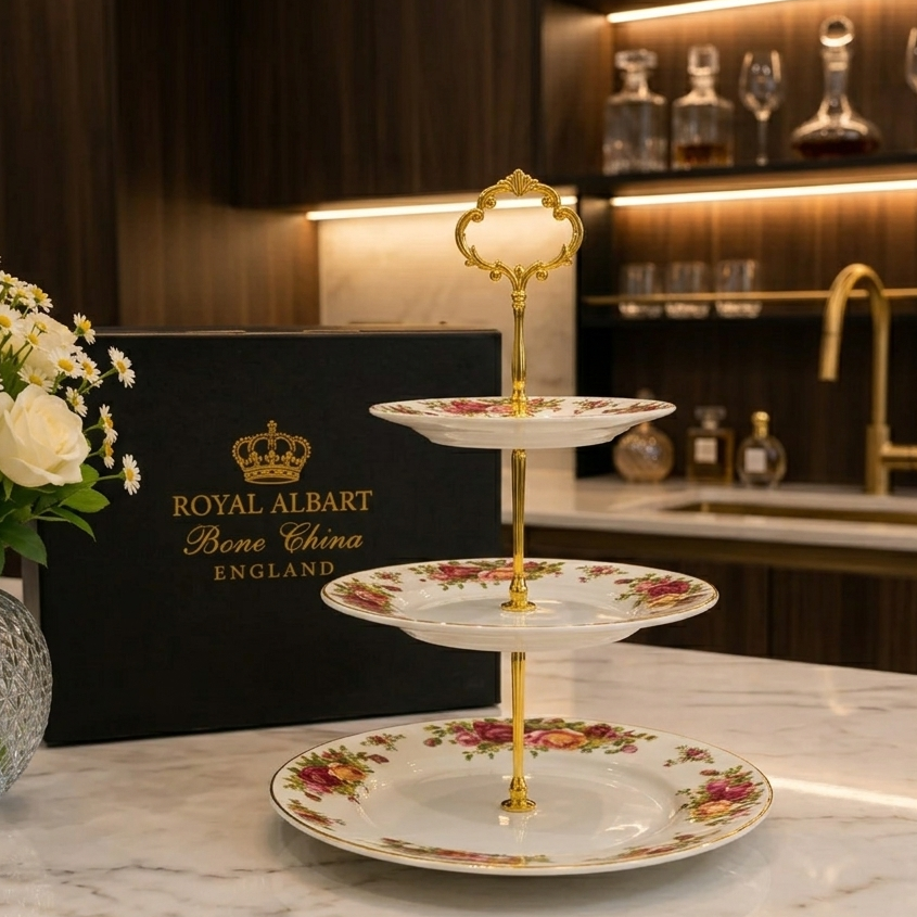Royal Albert 3-Tier Luxury Serving Platter ( 1 )