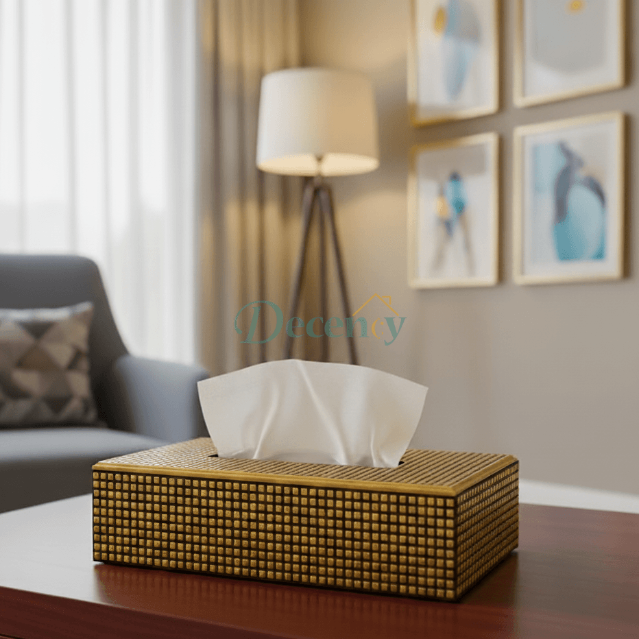 Elegant Gold Tissue Box Holder – Premium Home Décor