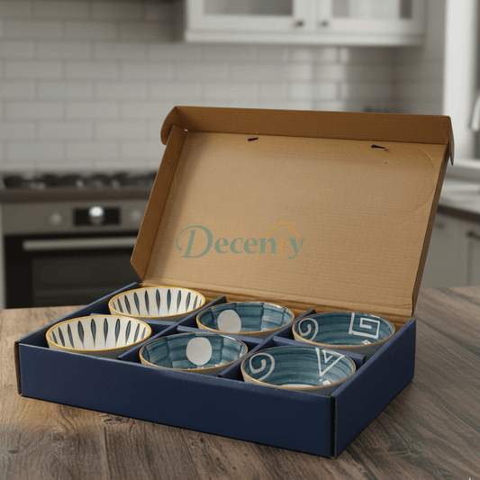 Elegant Sakura Flower Dessert Bowl Set – 6-Piece Ceramic Collection