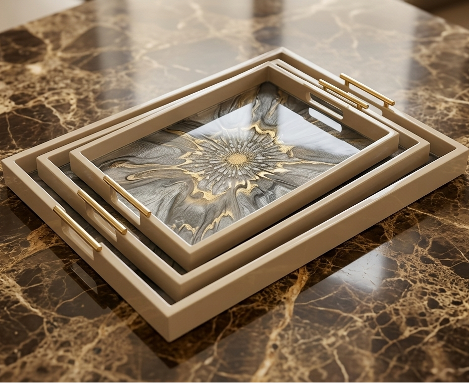 Royal Bloom Serving Tray Set (3-Piece)
