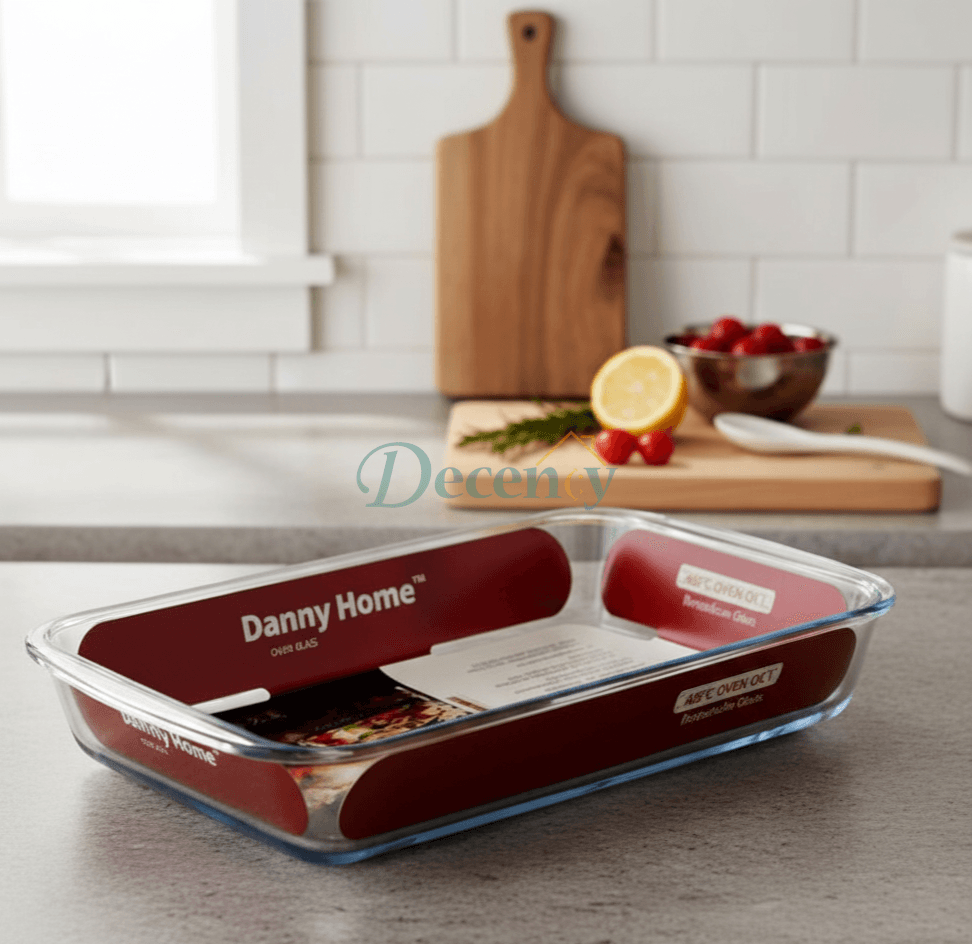 Danny Home Pyrex Glass Oven Baking Pan 1Pcs – Capacity – 2.4Liter
