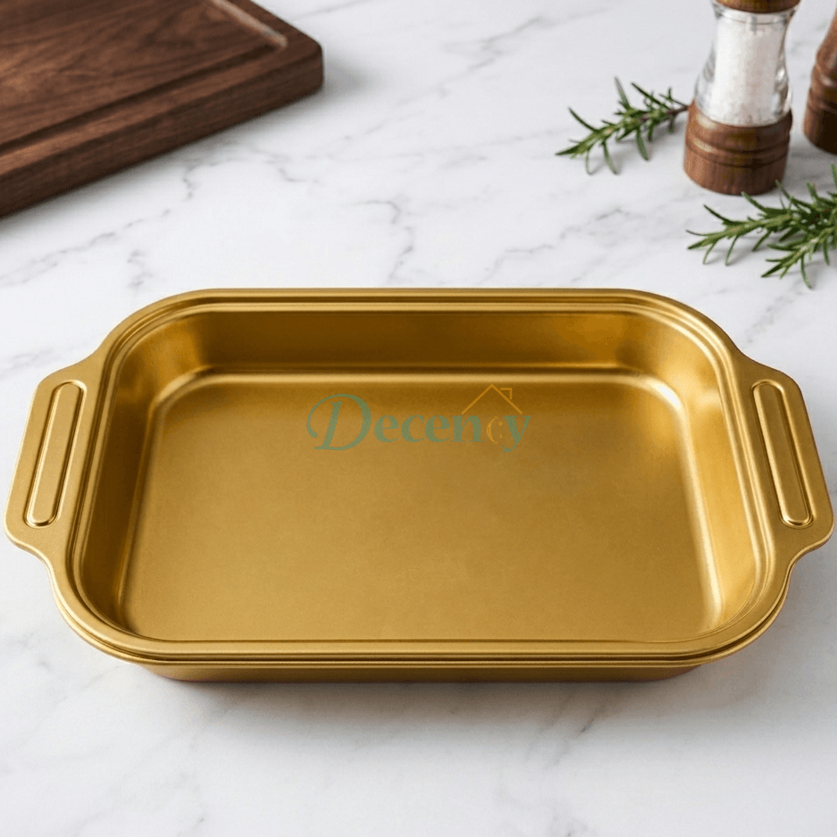 Luxury Gold Stainless Steel Tray with Side Handles