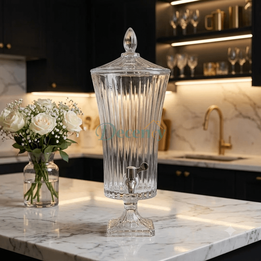4.5L Glass Beverage Dispenser with Tap & Lid