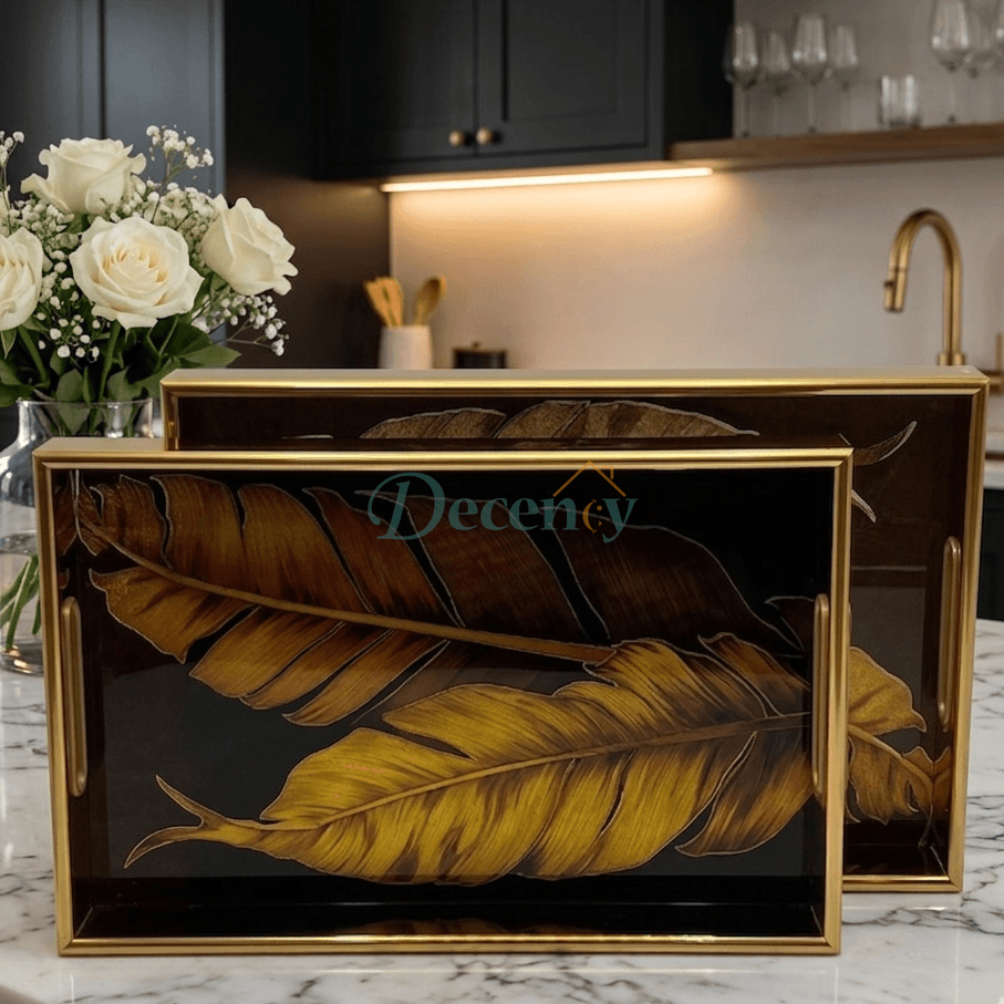 Luxury 2-Piece Round Serving Tray Set ( T-01 )