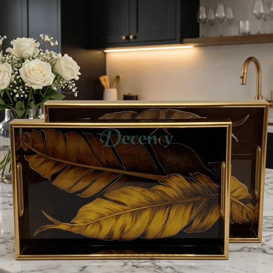 Luxury 2-Piece Round Serving Tray Set ( T-01 )
