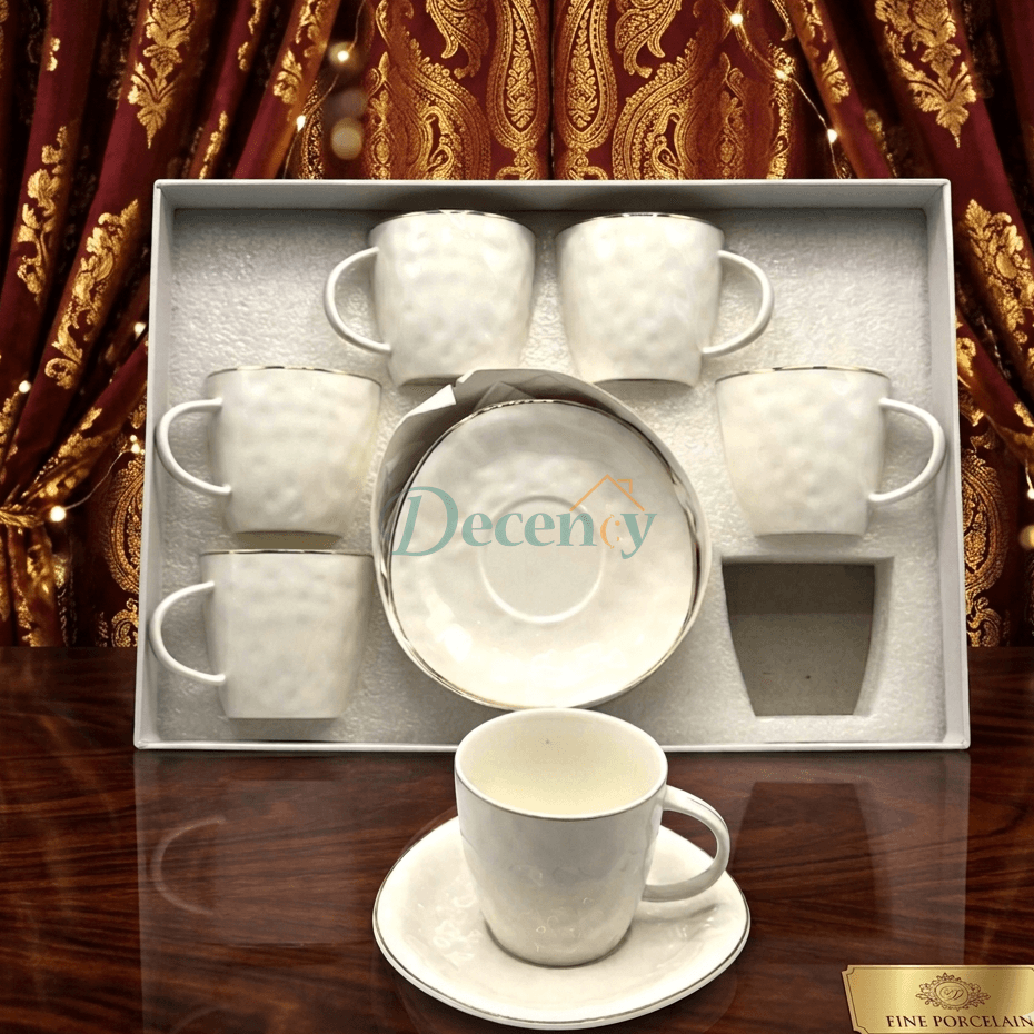 Luxury 6 Pcs Ceramic Cup & Saucer Tea Set – ( C-03 )