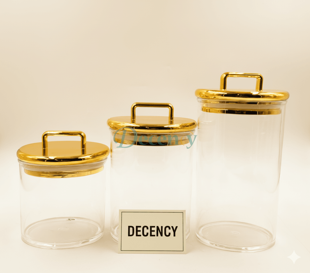 3-Piece Acrylic Storage Jar Set– Elegant & Versatile (1)