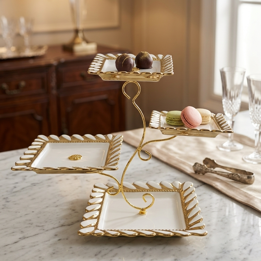 Luxury Floral Party Serving Stand – 3 Tier