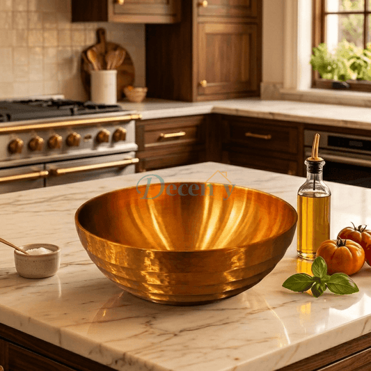 Premium Hammer Pattern Serving Bowl – Gold Finish Stainless Stee