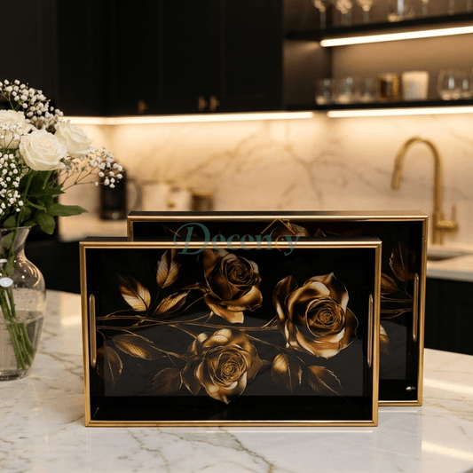 Luxury 2-Piece Round Serving Tray Set ( T-11 )