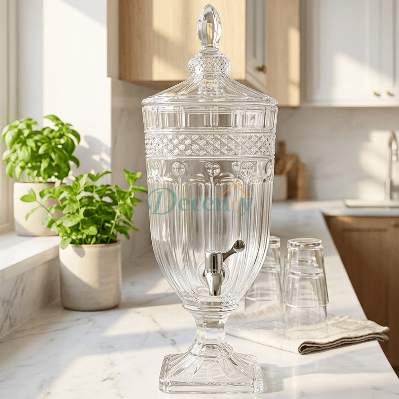 Royal Crystal Beverage Dispenser Without Glasses 3 L (02)