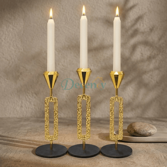 Premium Metal Candle Holder Set (3-Pack)