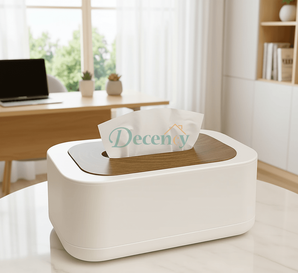 Tissue Box with Wooden Lid – Modern Home & Office Tissue Holder