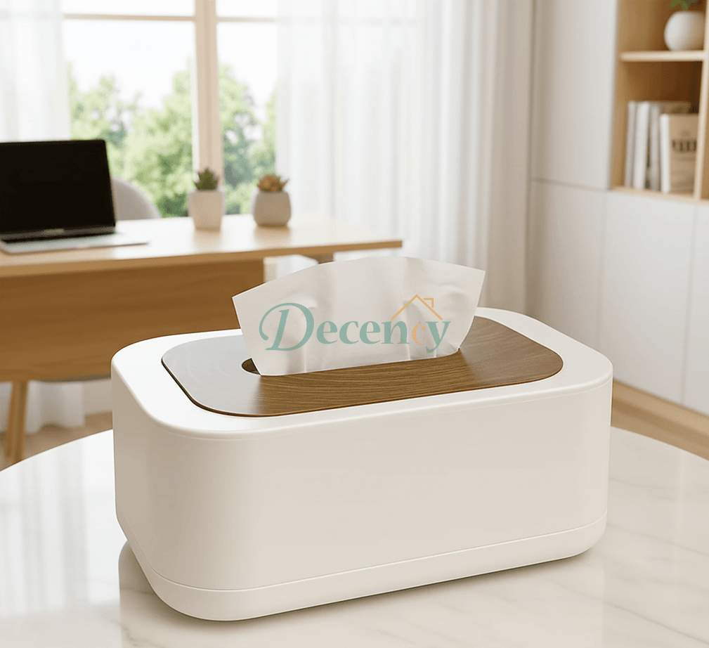 Tissue Box with Wooden Lid – Modern Home & Office Tissue Holder