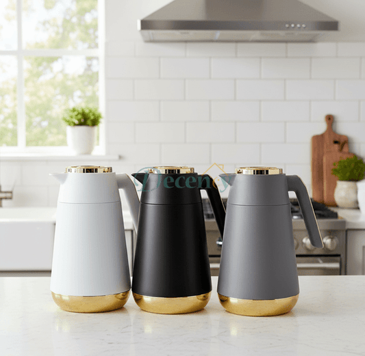 Elegant Gold Accent Thermal Flask – Luxury Vacuum I