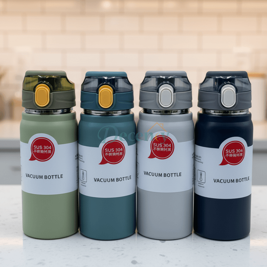Stainless Steel Push-Button Vacuum Bottle