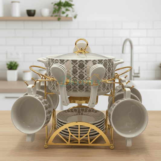 22-Piece Soup Dinnerware Set – Premium Bowls, Spoons & Server (2)