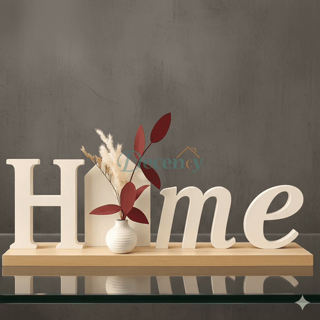 Elegant HOME Letter Table Decor – Minimalist Vase Display