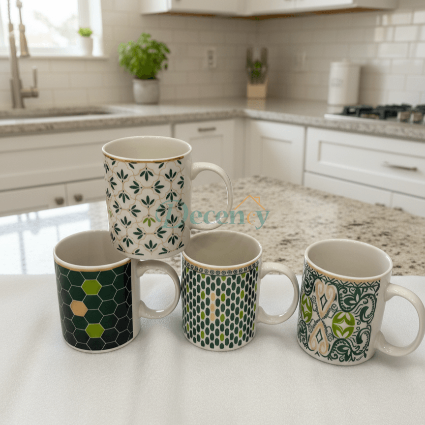 Geometric & Floral Green Mug
