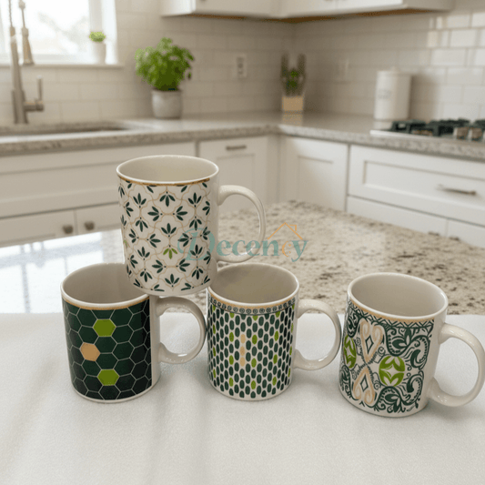 Geometric & Floral Green Mug