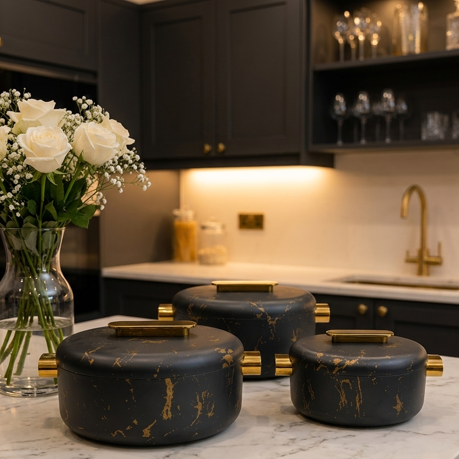Premium 3-Piece Insulated Casserole Hotpot Set with Lid ( 09 )