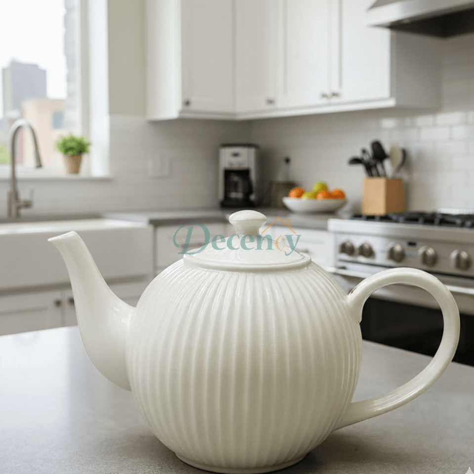 Danny Home White Ceramic Teapot – 1000ml