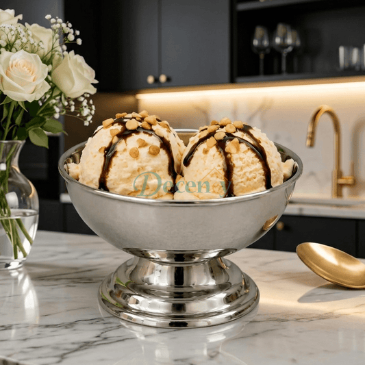Premium Silver Stainless Steel Ice Cream Bowl – 10cm