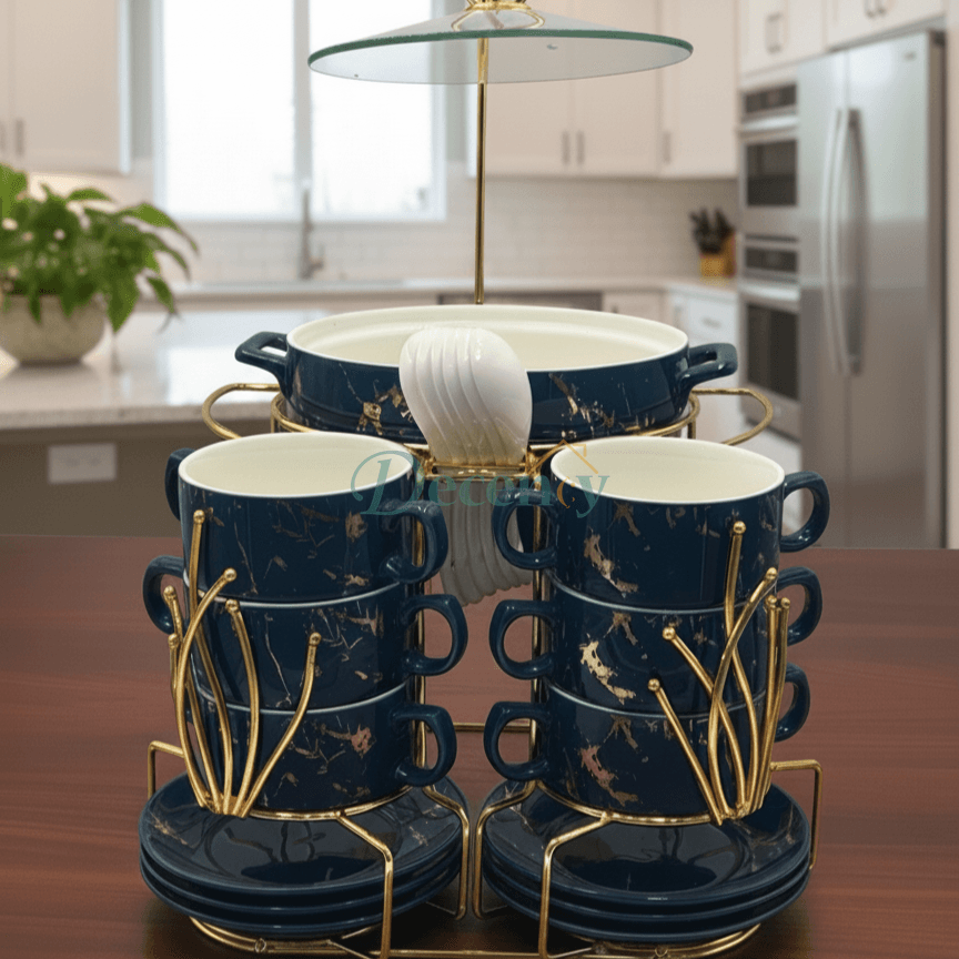 22-Piece Classic Soup Dining Set – Bowls, Spoons & Serving Essentials (1)