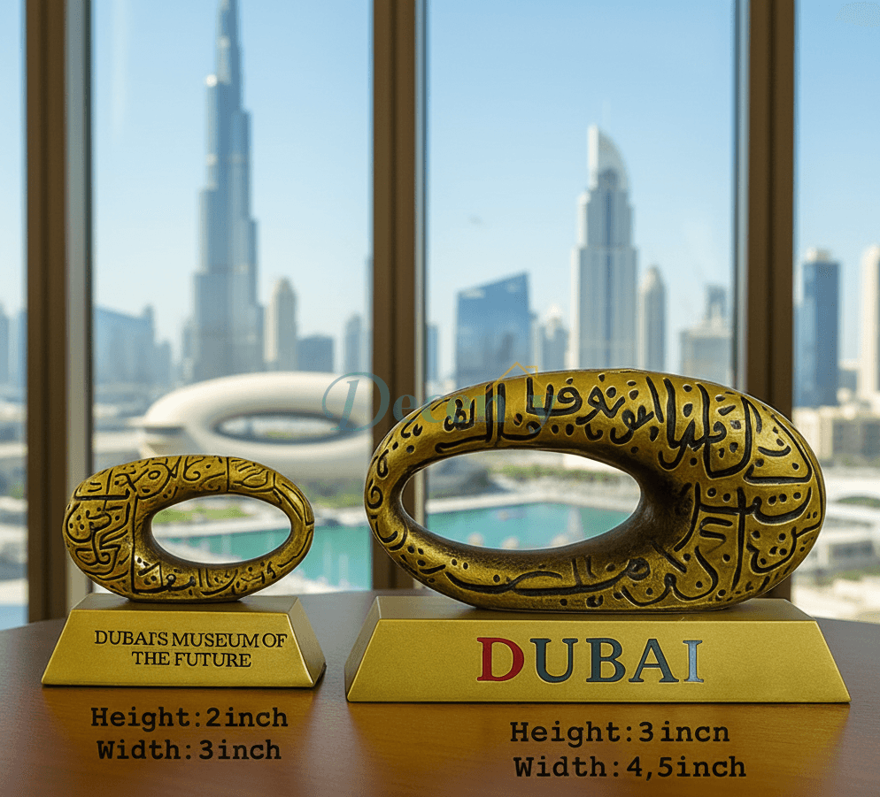 Elegant Golden Dubai Museum Showpiece