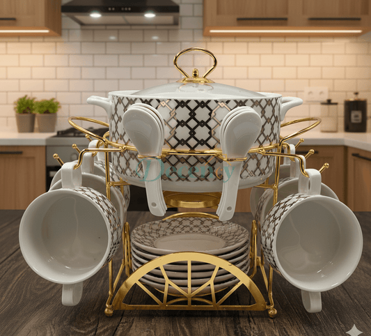 22-Piece Soup Dinnerware Set – Premium Bowls, Spoons & Server (3)