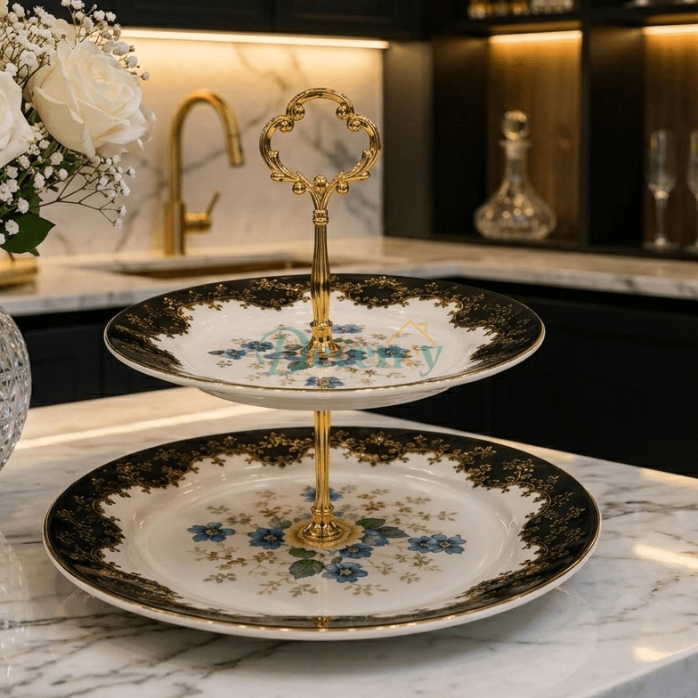 Royal Albert 2-Tier Luxury Serving Platter ( 4 )