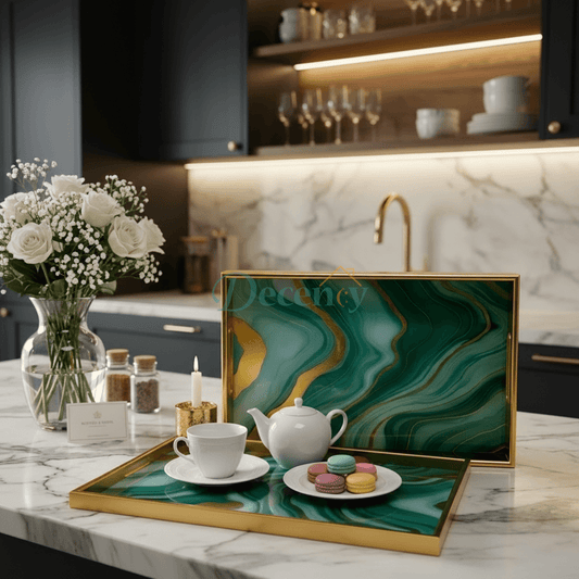 Luxury 2-Piece Round Serving Tray Set ( T-09 )