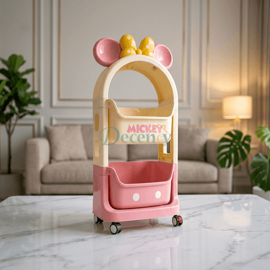 Disney Mickey Mouse 2-Tier Kids Rolling Storage Cart with Wheels