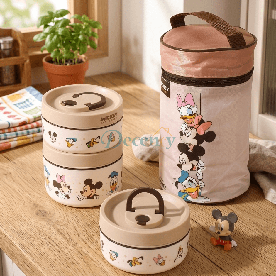 Cute Mickey & Friends Lunch Box Set for Kids