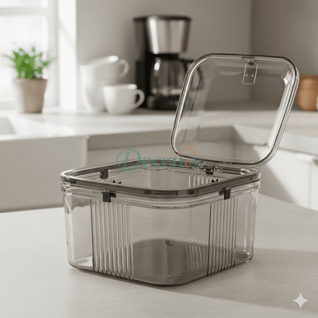 Acrylic Push Box with Lid – Clear Storage Container