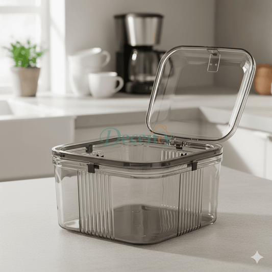 Acrylic Push Box with Lid – Clear Storage Container