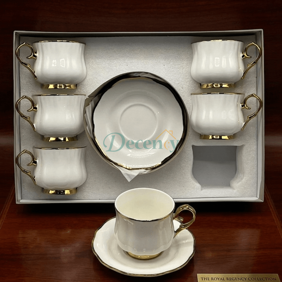 Luxury 6 Pcs Ceramic Cup & Saucer Tea Set – ( C-10 )