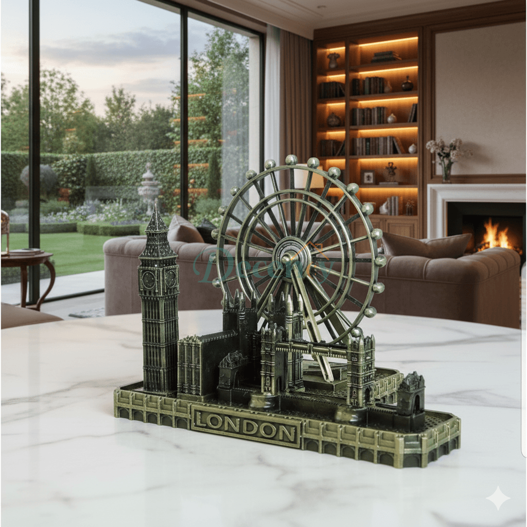 Elegant Bronze London Tower Showpiece – Decorative Metal