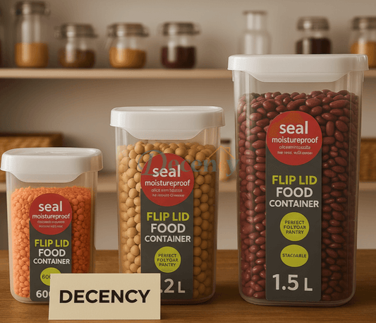 SnapFresh Flip-Lid Acrylic Food Jars – Set of 3