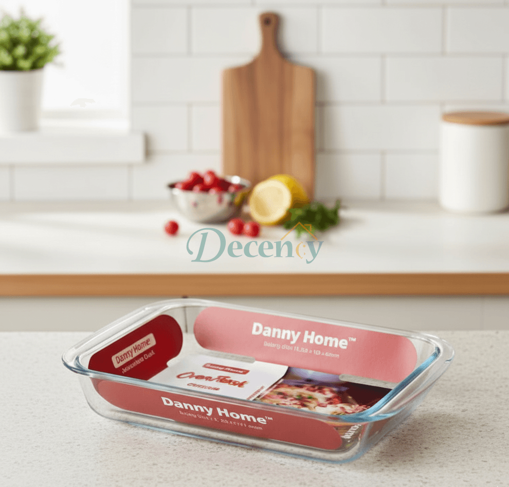 Danny Home Pyrex Glass Oven Baking Pan 1Pcs – Capacity – 1.8Liter