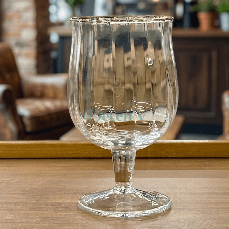 Luxury Gold-Trim Crystal Goblet Glasses – Set of 6