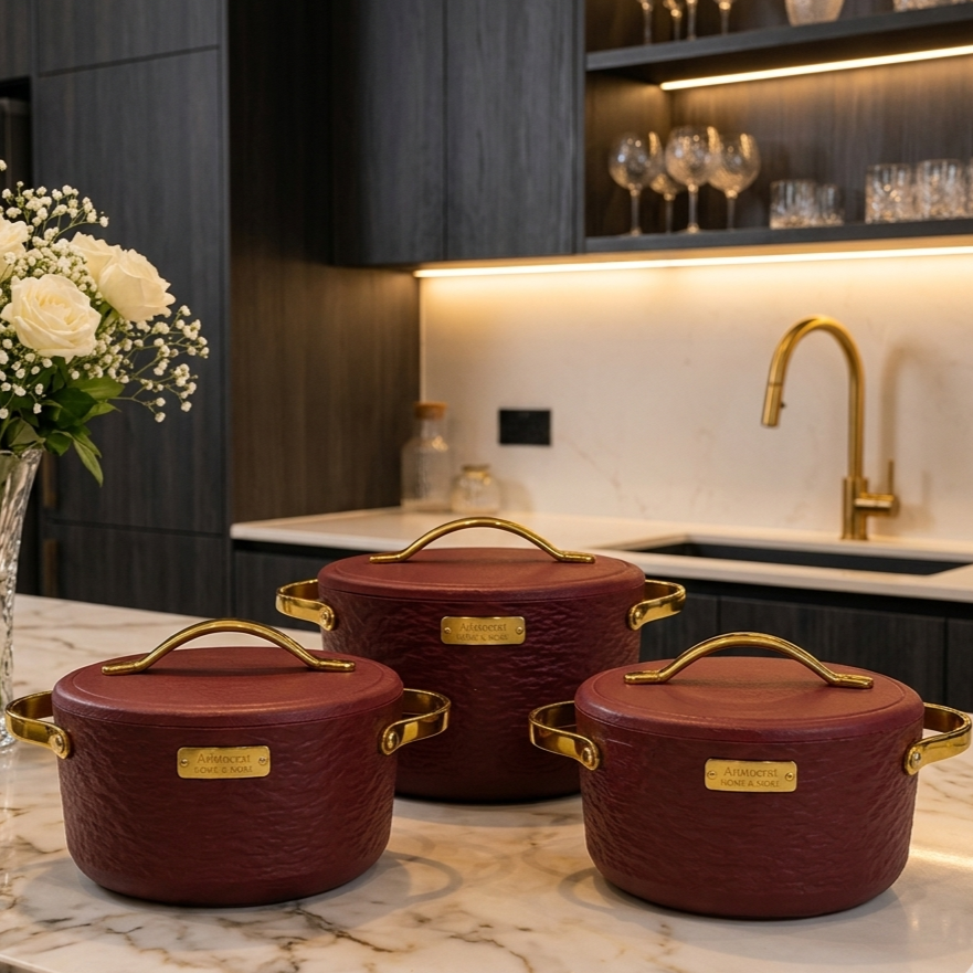 Premium 3-Piece Insulated Casserole Hotpot Set with Lid ( 21 )