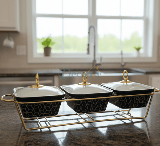 Luxury Triple Dish Food Warmer Buffet Style Serving