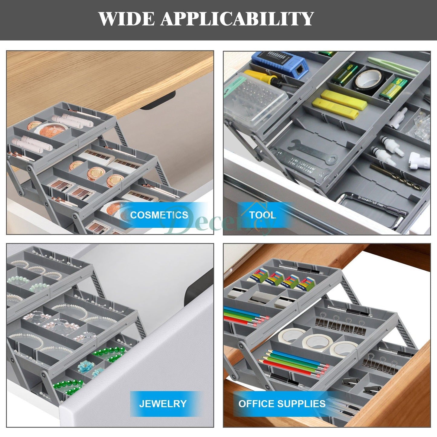 3 Layers Large Jewelry Organizer Storage Case