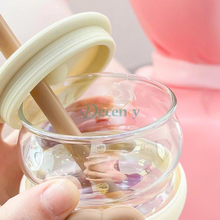 Wedding Flower Coffee Mug with Straw Lid