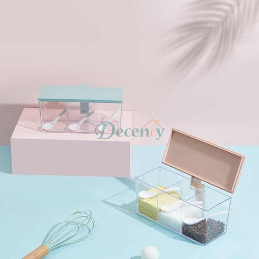 3 Grid Kitchen Condiments Container