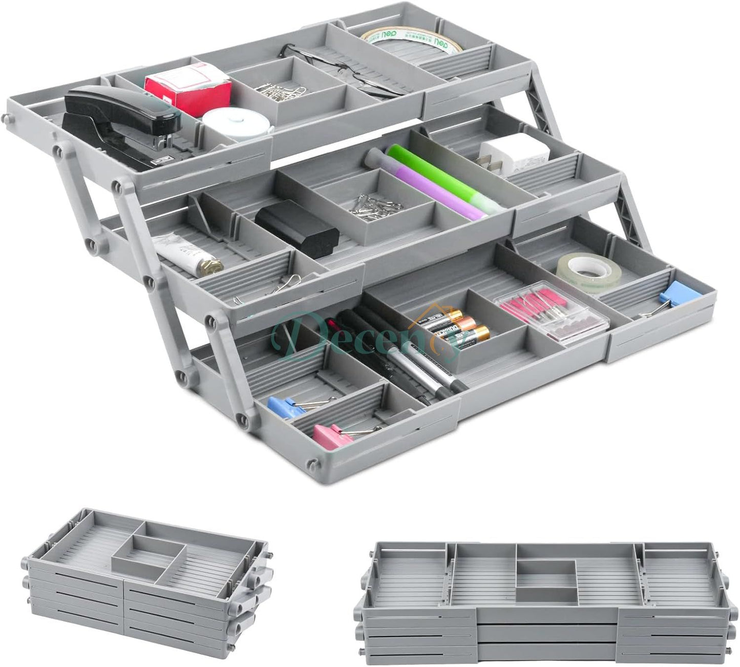 3 Layers Large Jewelry Organizer Storage Case